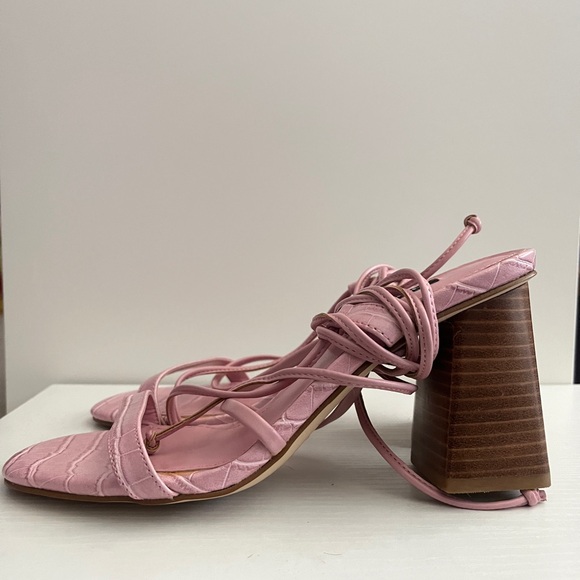 Nine West Pink Strappy Heeled Sandals - Picture 1 of 4